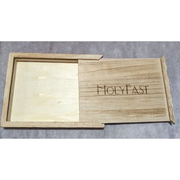 Holyfast Engraved Sliding Lid Wooden Box - Picture 5 of 6